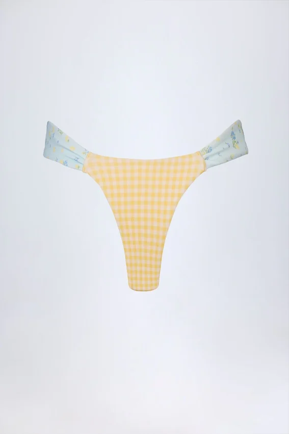 Valencia Cheeky Bikini Bottoms in Yellow Gingham Valencia Cheeky Bikini Bottoms in Yellow Gingham