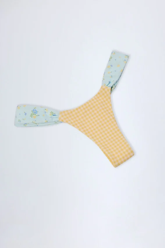 Valencia Cheeky Bikini Bottoms in Yellow Gingham Valencia Cheeky Bikini Bottoms in Yellow Gingham