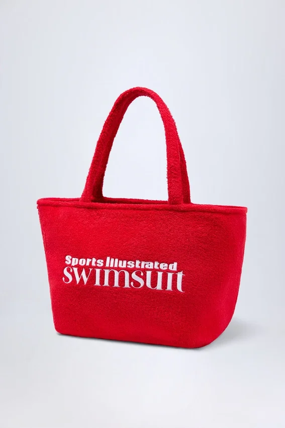 Velika Towelling Tote Bag in Fiery Red Velika Towelling Tote Bag in Fiery Red