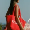 Velika Towelling Tote Bag in Fiery Red Velika Towelling Tote Bag in Fiery Red