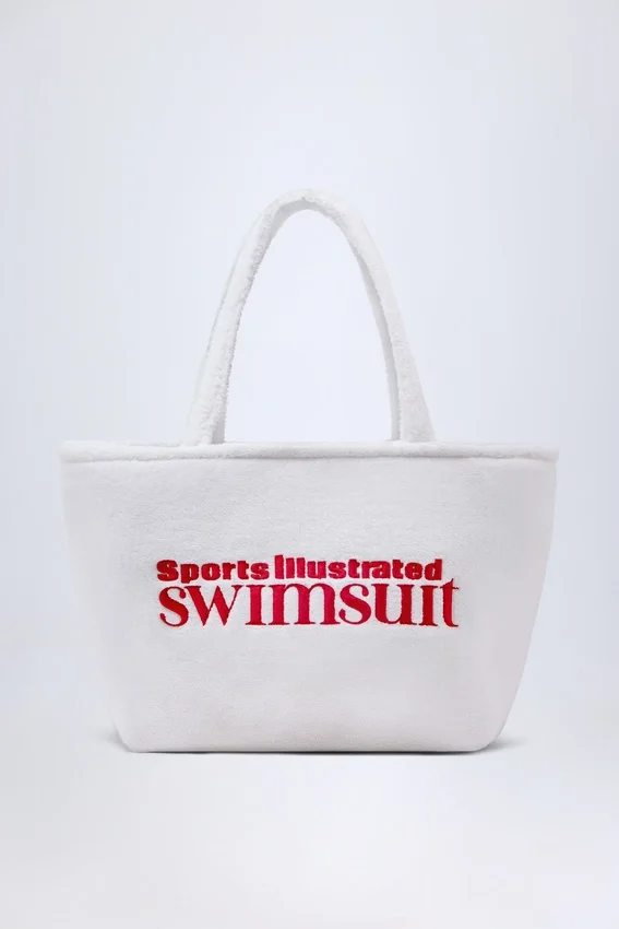 Velika Towelling Tote Bag in White Velika Towelling Tote Bag in White