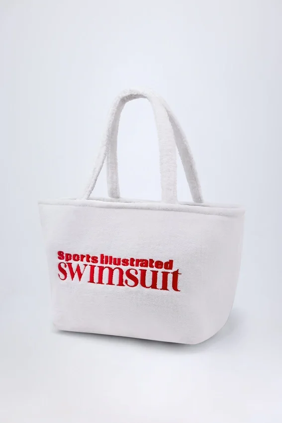 Velika Towelling Tote Bag in White Velika Towelling Tote Bag in White