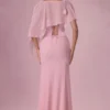 Velina Chiffon Cape in Blush Pink Velina Chiffon Cape in Blush Pink