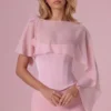 Velina Chiffon Cape in Blush Pink Velina Chiffon Cape in Blush Pink