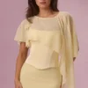 Velina Chiffon Cape in Butter Yellow Velina Chiffon Cape in Butter Yellow