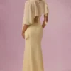 Velina Chiffon Cape in Butter Yellow Velina Chiffon Cape in Butter Yellow