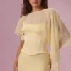 Velina Chiffon Cape in Butter Yellow Velina Chiffon Cape in Butter Yellow