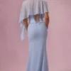 Velina Chiffon Cape in Powder Blue Velina Chiffon Cape in Powder Blue
