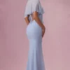 Velina Chiffon Cape in Powder Blue Velina Chiffon Cape in Powder Blue