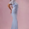 Velina Chiffon Cape in Powder Blue Velina Chiffon Cape in Powder Blue