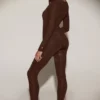 Venia Embellished Crew-Neck Long-Sleeve Top in Chocolate Brown Venia Embellished Crew-Neck Long-Sleeve Top in Chocolate Brown