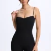 Vera Modal Sweetheart-Neck Low-Back Unitard in Black Vera Modal Sweetheart-Neck Low-Back Unitard in Black