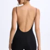 Vera Modal Sweetheart-Neck Low-Back Unitard in Black Vera Modal Sweetheart-Neck Low-Back Unitard in Black