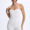 Vera Modal Sweetheart-Neck Low-Back Unitard in White Vera Modal Sweetheart-Neck Low-Back Unitard in White