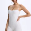 Vera Modal Sweetheart-Neck Low-Back Unitard in White Vera Modal Sweetheart-Neck Low-Back Unitard in White