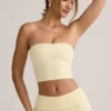 Verna Modal Strapless Crop Top in Buttercream Yellow Verna Modal Strapless Crop Top in Buttercream Yellow