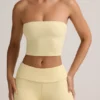 Verna Modal Strapless Crop Top in Buttercream Yellow Verna Modal Strapless Crop Top in Buttercream Yellow