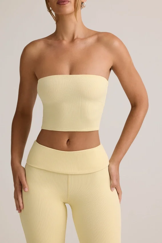Verna Modal Strapless Crop Top in Buttercream Yellow Verna Modal Strapless Crop Top in Buttercream Yellow