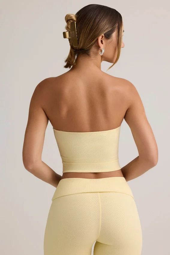 Verna Modal Strapless Crop Top in Buttercream Yellow Verna Modal Strapless Crop Top in Buttercream Yellow