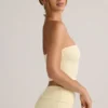 Verna Modal Strapless Crop Top in Buttercream Yellow Verna Modal Strapless Crop Top in Buttercream Yellow