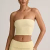 Verna Modal Strapless Crop Top in Buttercream Yellow Verna Modal Strapless Crop Top in Buttercream Yellow