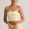 Verna Modal Strapless Crop Top in Buttercream Yellow Verna Modal Strapless Crop Top in Buttercream Yellow