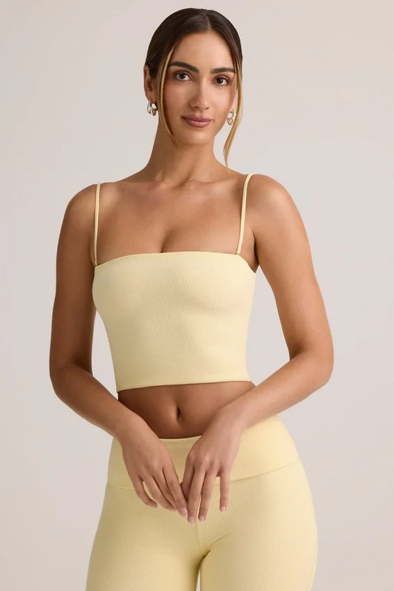 Verna Modal Strapless Crop Top in Buttercream Yellow Verna Modal Strapless Crop Top in Buttercream Yellow