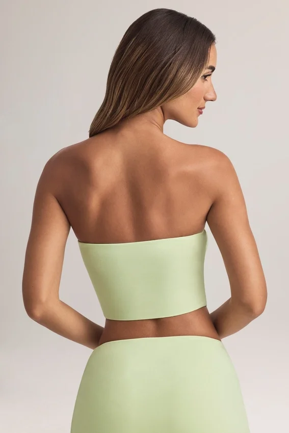 Verna Modal Strapless Crop Top in Sage Green Verna Modal Strapless Crop Top in Sage Green