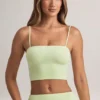 Verna Modal Strapless Crop Top in Sage Green Verna Modal Strapless Crop Top in Sage Green