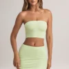 Verna Modal Strapless Crop Top in Sage Green Verna Modal Strapless Crop Top in Sage Green