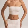 Verna Modal Strapless Crop Top in Stripe Print Verna Modal Strapless Crop Top in Stripe Print