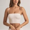 Verna Modal Strapless Crop Top in Stripe Print Verna Modal Strapless Crop Top in Stripe Print