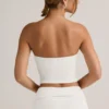 Verna Modal Strapless Crop Top in White Verna Modal Strapless Crop Top in White
