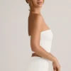 Verna Modal Strapless Crop Top in White Verna Modal Strapless Crop Top in White
