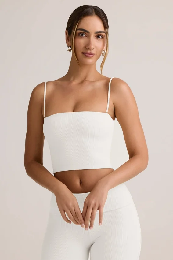 Verna Modal Strapless Crop Top in White Verna Modal Strapless Crop Top in White