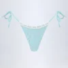 Vernazza Broderie Anglaise Side-Tie Thong Bikini Bottoms in Powder Blue Vernazza Broderie Anglaise Side-Tie Thong Bikini Bottoms in Powder Blue