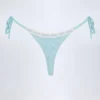 Vernazza Broderie Anglaise Side-Tie Thong Bikini Bottoms in Powder Blue Vernazza Broderie Anglaise Side-Tie Thong Bikini Bottoms in Powder Blue