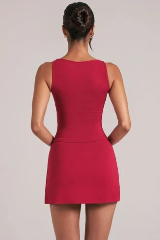 Veya Square-Neck Top  in Cherry Red