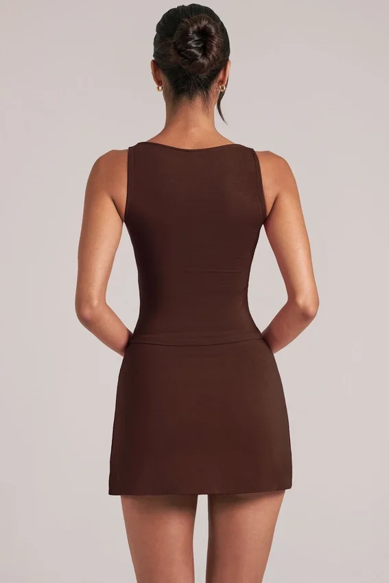 Veya Square-Neck Top in Chocolate Brown Veya Square-Neck Top in Chocolate Brown