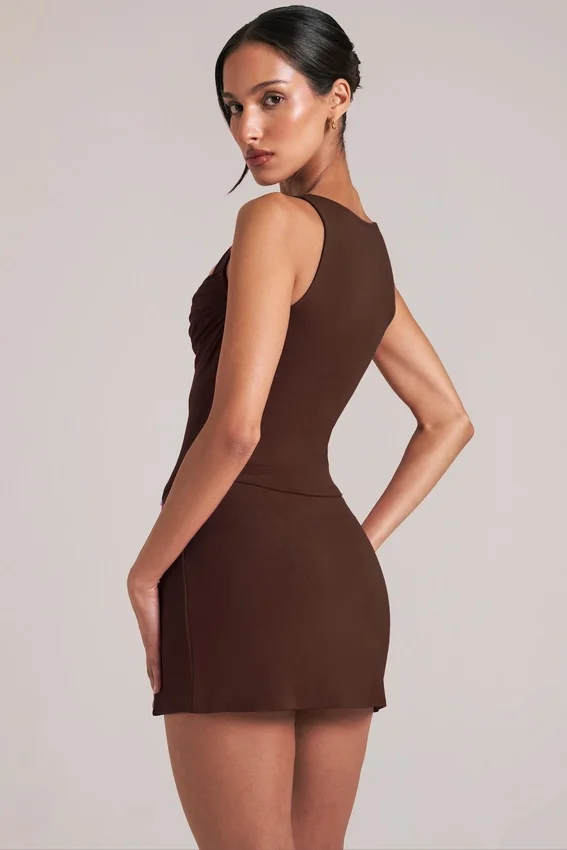 Veya Square-Neck Top in Chocolate Brown Veya Square-Neck Top in Chocolate Brown