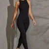 Vida Racer Neck Jumpsuit in Black Vida Racer Neck Jumpsuit in Black