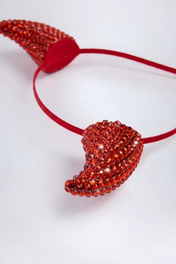 Vixena Devil Horns Headband in Fire Red Vixena Devil Horns Headband in Fire Red