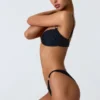 Volute Embellished Cheeky Bikini Bottoms in Black Volute Embellished Cheeky Bikini Bottoms in Black