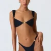 Volute Embellished Cheeky Bikini Bottoms in Black Volute Embellished Cheeky Bikini Bottoms in Black