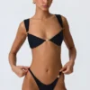 Volute Embellished Cheeky Bikini Bottoms in Black Volute Embellished Cheeky Bikini Bottoms in Black