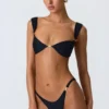 Volute Embellished Cheeky Bikini Bottoms in Black Volute Embellished Cheeky Bikini Bottoms in Black