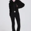 Waterproof Belted Layered Ski Suit in Black Leopard Waterproof Belted Layered Ski Suit in Black Leopard