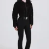 Waterproof Belted Layered Ski Suit in Black Leopard Waterproof Belted Layered Ski Suit in Black Leopard