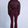 Waterproof Belted Layered Ski Suit in Burgundy Waterproof Belted Layered Ski Suit in Burgundy