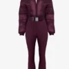 Waterproof Belted Layered Ski Suit in Burgundy Waterproof Belted Layered Ski Suit in Burgundy
